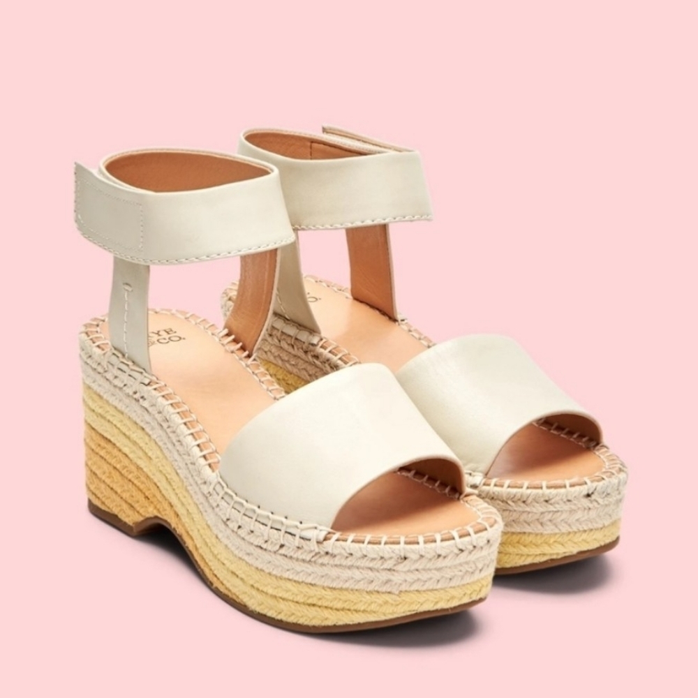 Women's Cream Wedge Sandals